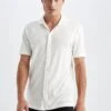 DeFacto Regular Fit - Camisa - Ecru