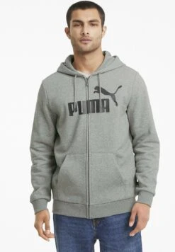Puma Big Logo Hoodie - Sudadera Con Cremallera - Medium Gray Heather