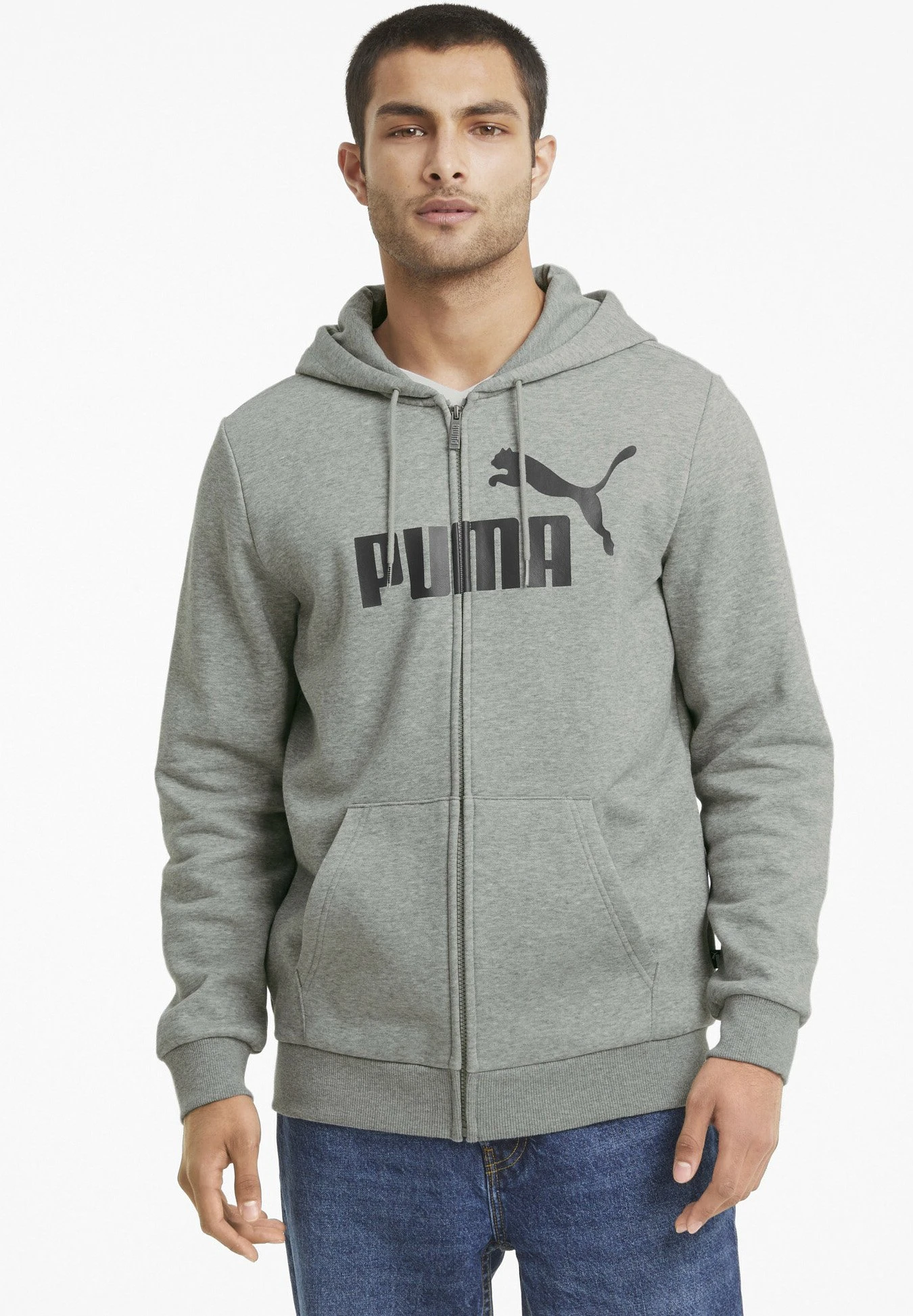 Puma Big Logo Hoodie - Sudadera Con Cremallera - Medium Gray Heather 1 Puma Big Logo Hoodie - Sudadera Con Cremallera - Medium Gray Heather