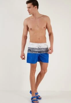 Slim Fit - Bañador - White-Blue -Blends Moda Tienda 0fc0c55aa68a49119ec3345cb14c907e