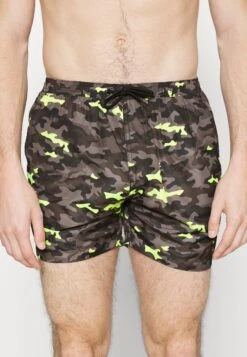 BRAVE SOUL Sydney - Bañador - Dark Grey/Neon Yellow -Blends Moda Tienda 22bf4d47091a488da34dd70749a9fe00