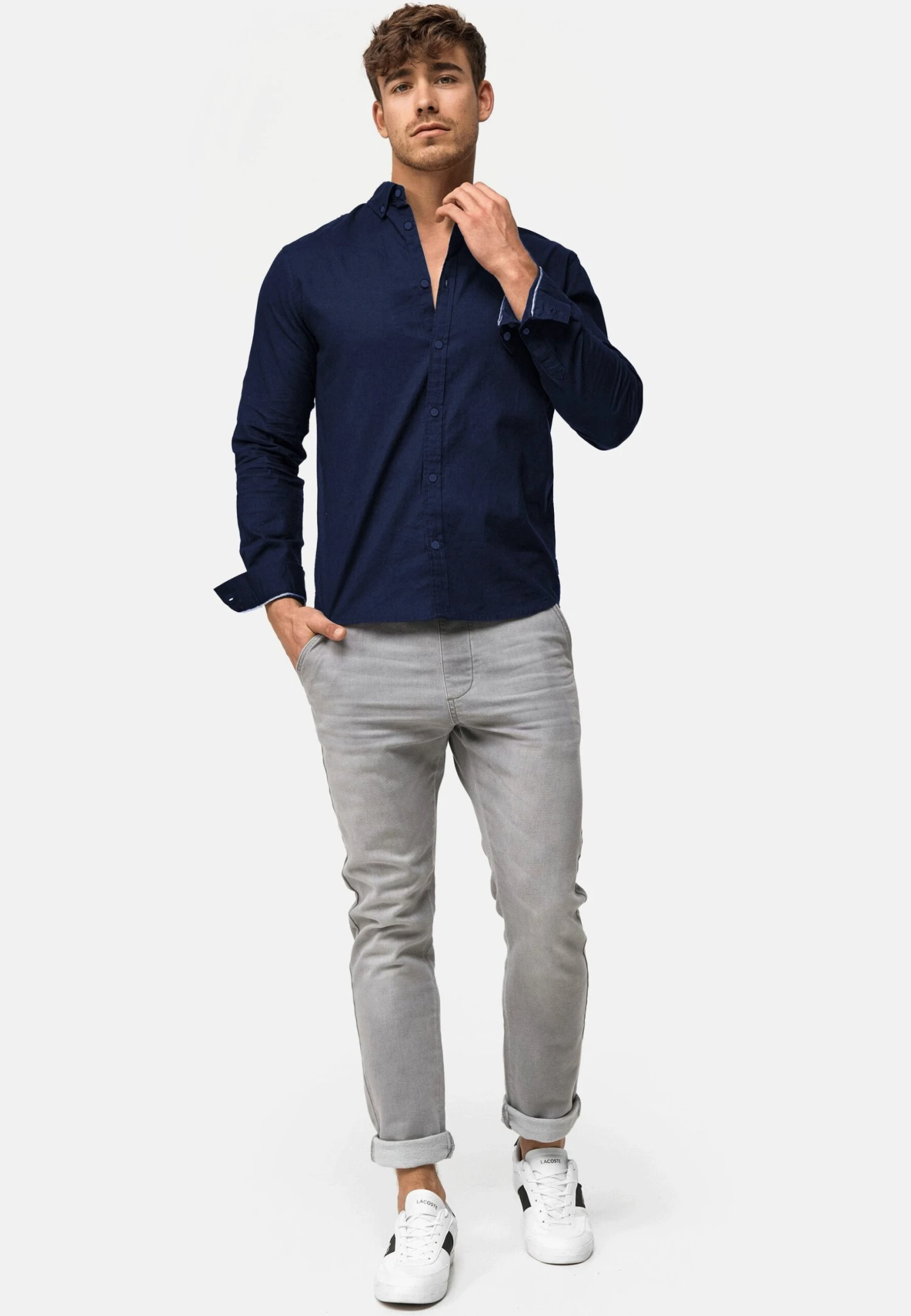Indicode Jeans Langarm Kepner - Camisa - Navy 2 Indicode Jeans Langarm Kepner - Camisa - Navy - Imagen 2