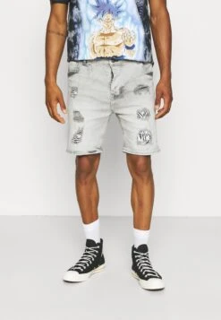 BRAVE SOUL Angola - Shorts Vaqueros - Light Grey