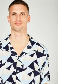 Kronstadt Cuba Geometry S S - Camisa - Blue -Blends Moda Tienda 310b2b19976849a88baf5d89c179b2dd