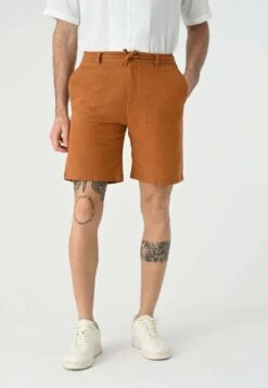 Drawstring Waist - Shorts - Tan