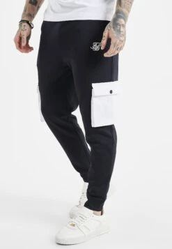 SikSilk Casual Knitted Cargo - Pantalones Cargo - Navy