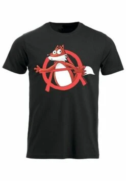 Bad Nature Anarchist Fox - Camiseta Estampada - Black