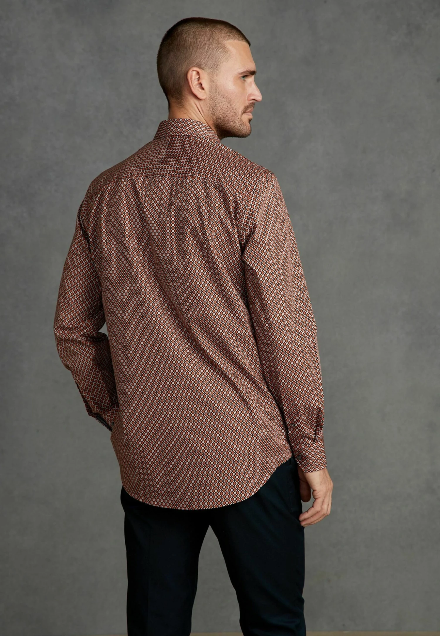 Next Signature Print - Camisa - Orange Rust 3 Next Signature Print - Camisa - Orange Rust - Imagen 3