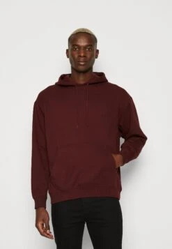 WEEKDAY Oversized Hoodie - Jersey Con Capucha - Dark Red