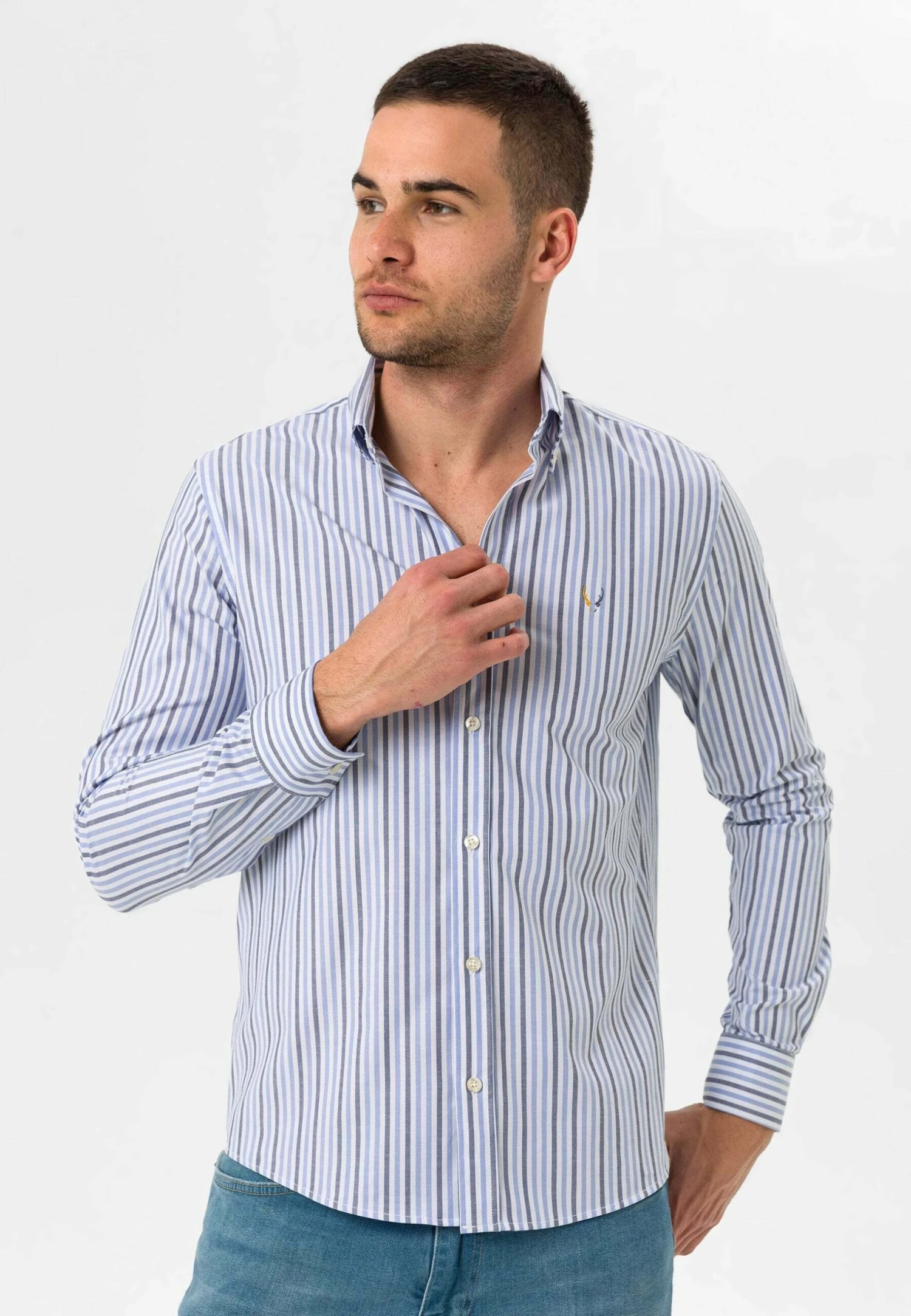 Oxford- Camisa - Blue Grey Stripped 7 Oxford- Camisa - Blue Grey Stripped - Imagen 7