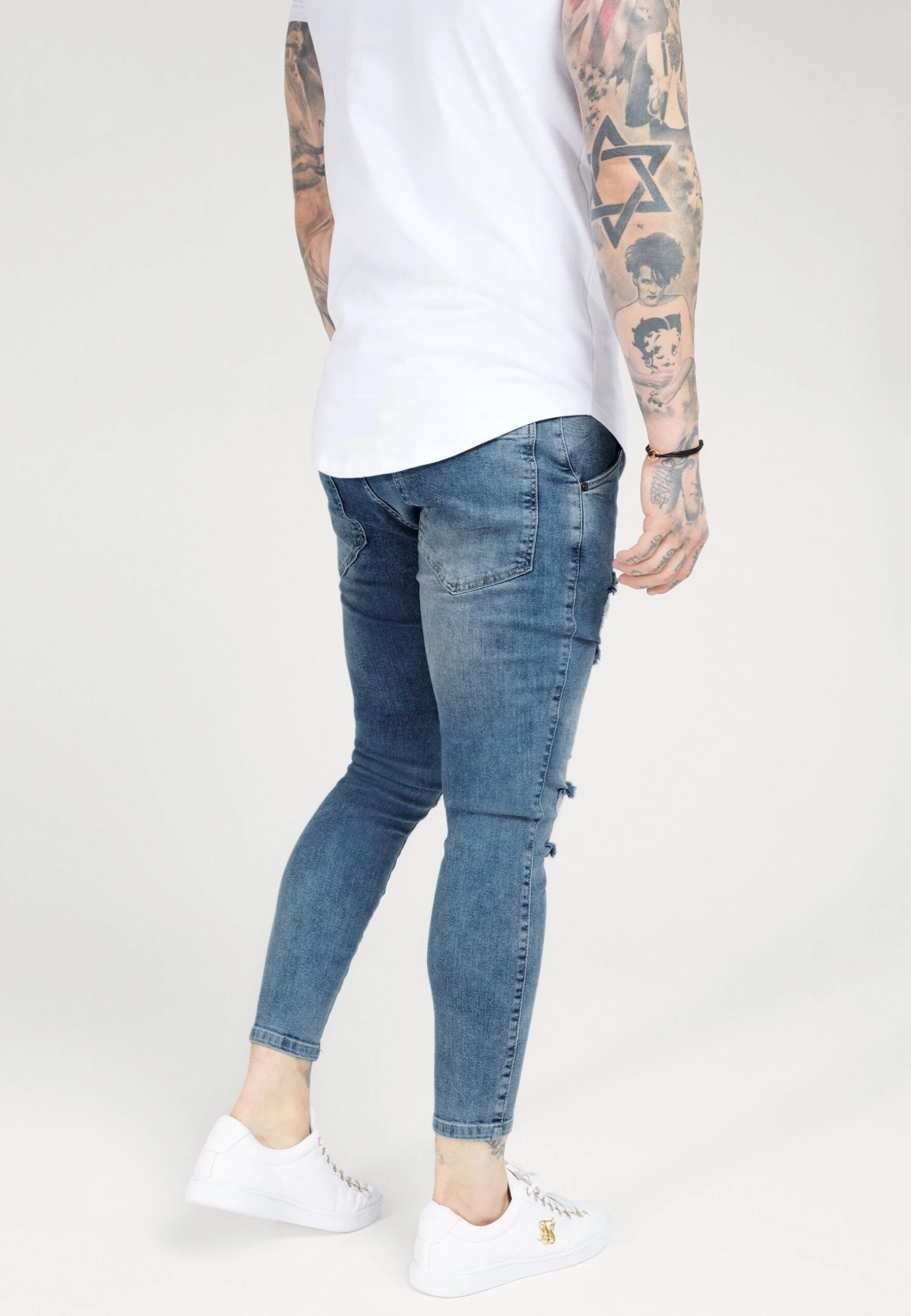 SikSilk Distressed Super- Vaqueros Pitillo - Light Blue 5 SikSilk Distressed Super- Vaqueros Pitillo - Light Blue - Imagen 5