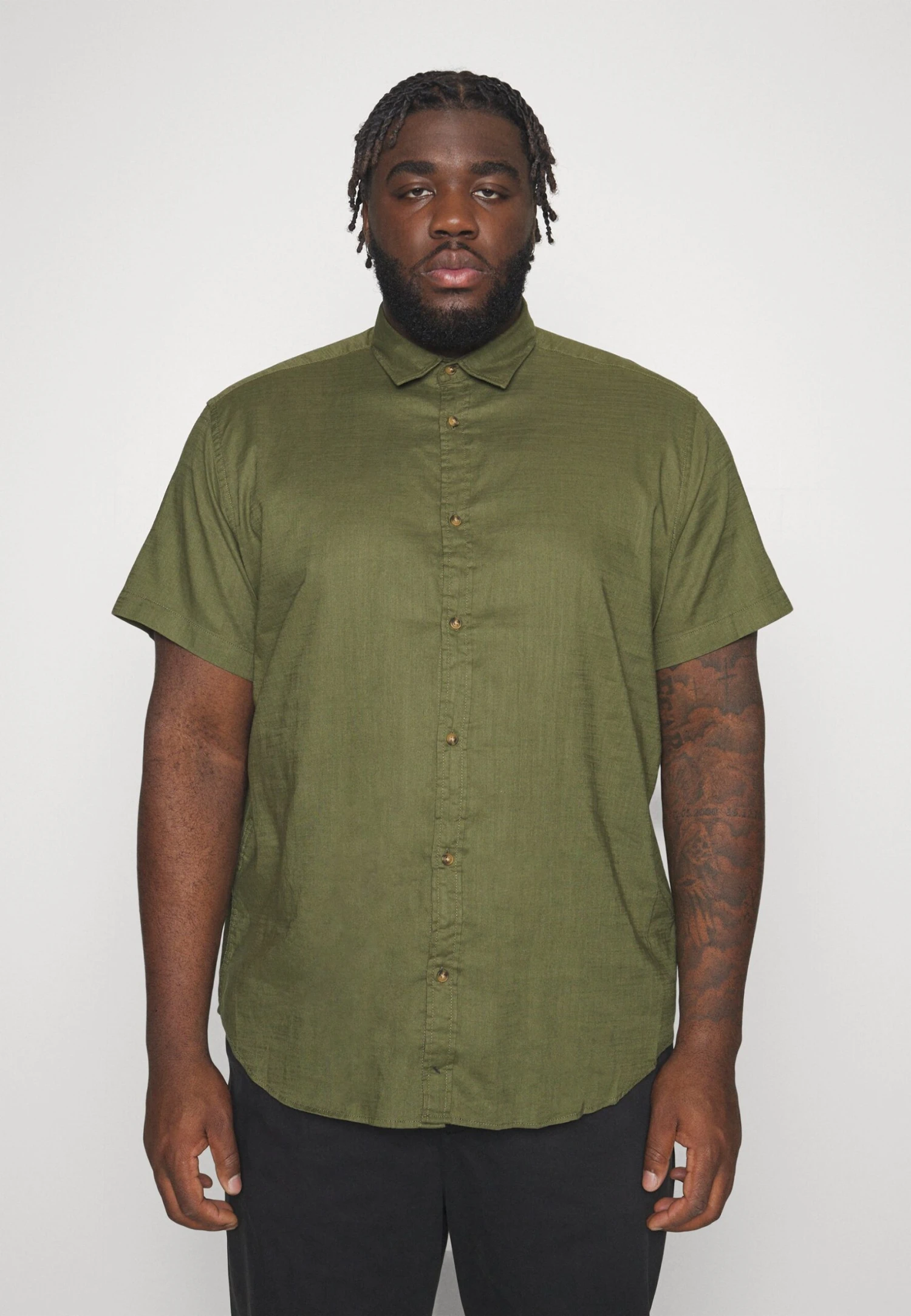 Jack & Jones Jjslub Shirt Plus - Camisa - Olive Night 1 Jack & Jones Jjslub Shirt Plus - Camisa - Olive Night