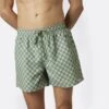 Hunky In Checkerboard Print - Bañador - Khaki