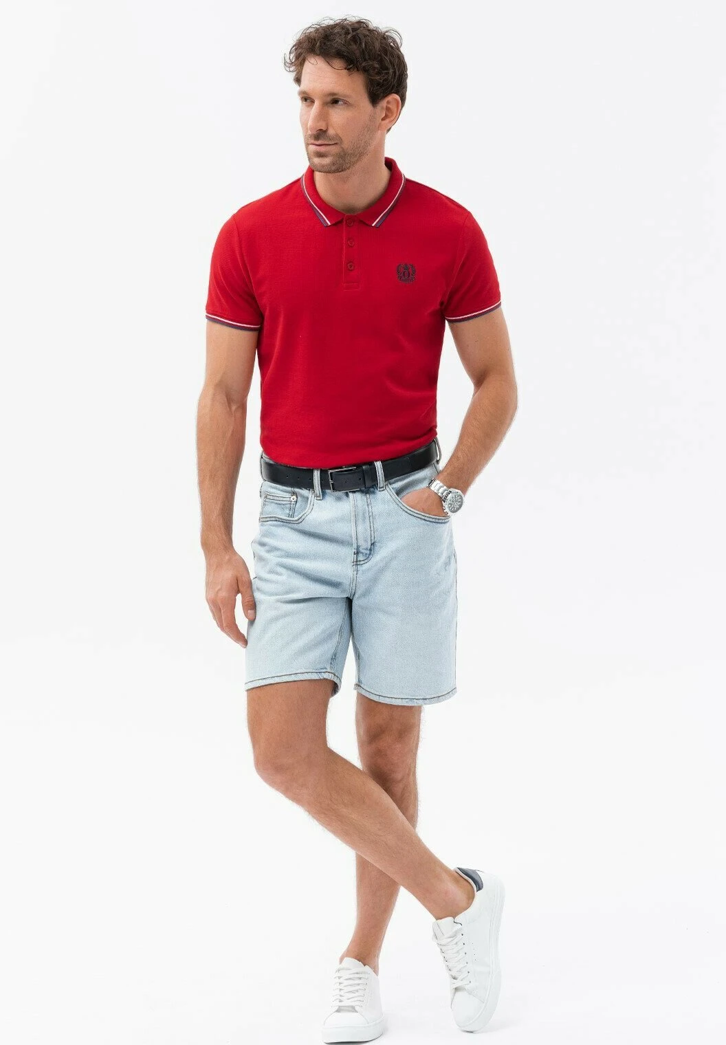 With Contrasting - Polo - Red