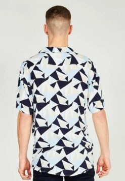 Kronstadt Cuba Geometry S S - Camisa - Blue -Blends Moda Tienda 4a435aea13d046b381438e16978a4439