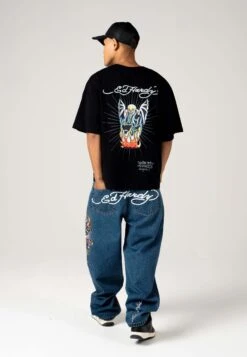 Ed Hardy Flaming-Devil Oversize - Camiseta Estampada - Black -Blends Moda Tienda 58374a53311046429f203ffc2c9e70e9
