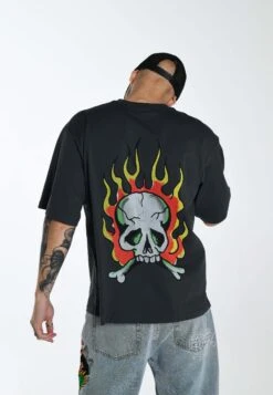 Ed Hardy Skull-Flame- Camiseta Estampada - Black