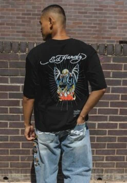 Ed Hardy Flaming-Devil Oversize - Camiseta Estampada - Black -Blends Moda Tienda 5def97fcfc5b4ef1b51fb0dd292c6215