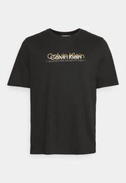 Calvin Klein Double Flock Logo - Camiseta Estampada - Black -Blends Moda Tienda 6a642348f4174ae5a24700145d10cbe7