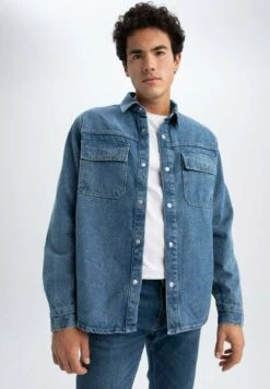 DeFacto Relax Fit - Camisa - Blue