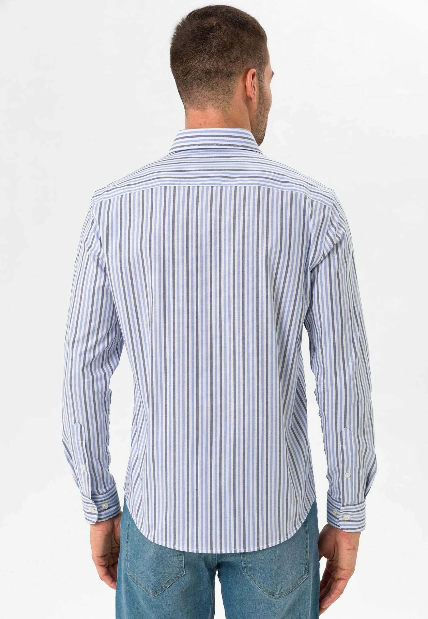 Oxford- Camisa - Blue Grey Stripped 3 Oxford- Camisa - Blue Grey Stripped - Imagen 3