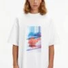 Calvin Klein Jeans Motion Graphic - Camiseta Estampada - Weiss