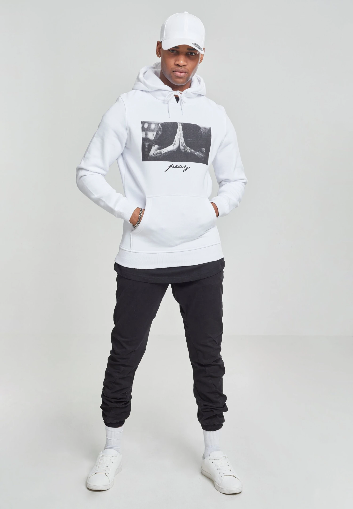 Mister Tee Pray - Jersey Con Capucha - White 2 Mister Tee Pray - Jersey Con Capucha - White - Imagen 2