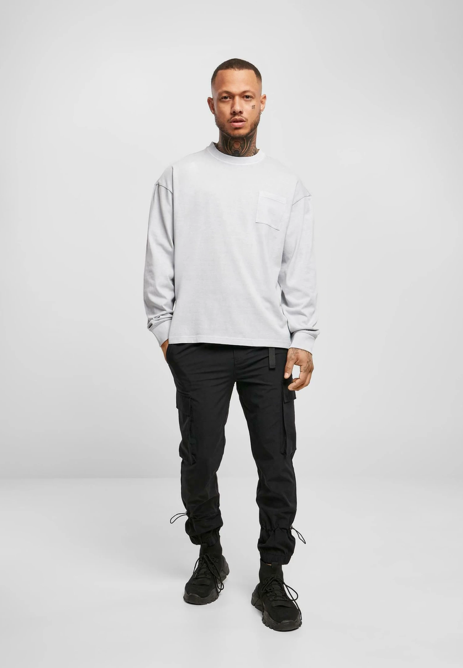 URBAN CLASSICS Pigment Dyed Pocket Longsleeve - Camiseta De Manga Larga - Lightasphalt 2 URBAN CLASSICS Pigment Dyed Pocket Longsleeve - Camiseta De Manga Larga - Lightasphalt - Imagen 2