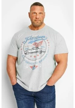 Freedom Slogan Car- Camiseta Estampada - Grey