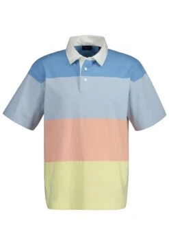 Gant Retro Block Stripe Short Sleeve Rugger - Polo - Gentle Blue