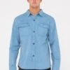 Rusty Dennis Chopper Long Sleeve- Camisa - Ash Blue