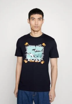 Boss Tee Shark - Camiseta Estampada - Dark Blue