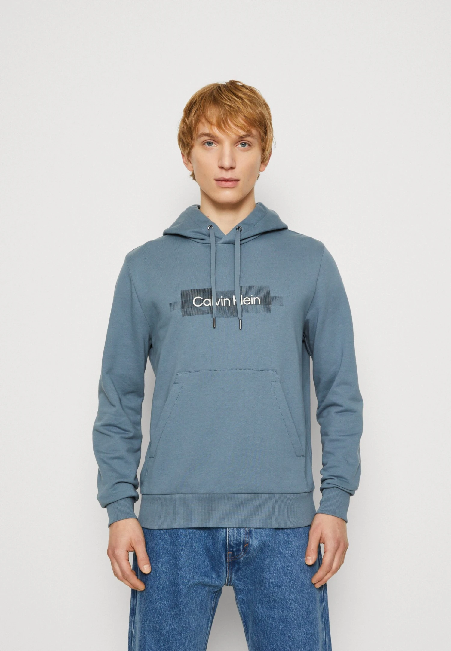 Calvin Klein Box Striped Logo Hoodie - Jersey Con Capucha - Grey Tar 1 Calvin Klein Box Striped Logo Hoodie - Jersey Con Capucha - Grey Tar