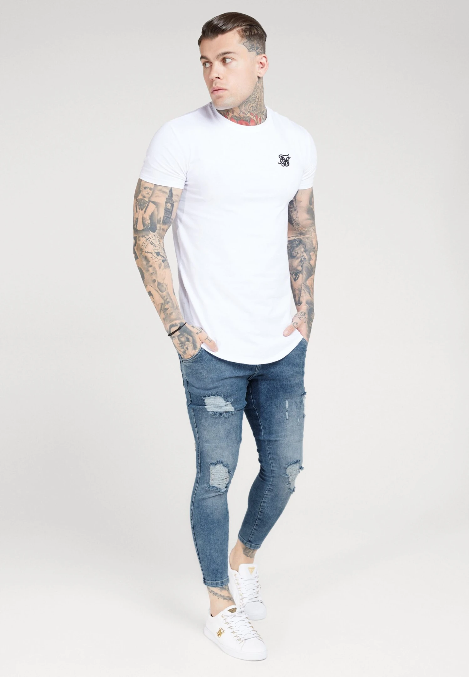 SikSilk Distressed Super- Vaqueros Pitillo - Light Blue 2 SikSilk Distressed Super- Vaqueros Pitillo - Light Blue - Imagen 2