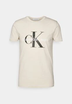 Calvin Klein Jeans Slim Fit Tee - Camiseta Estampada - Classic Beige -Blends Moda Tienda d5e97e8b33624f10a071e7cda101785c