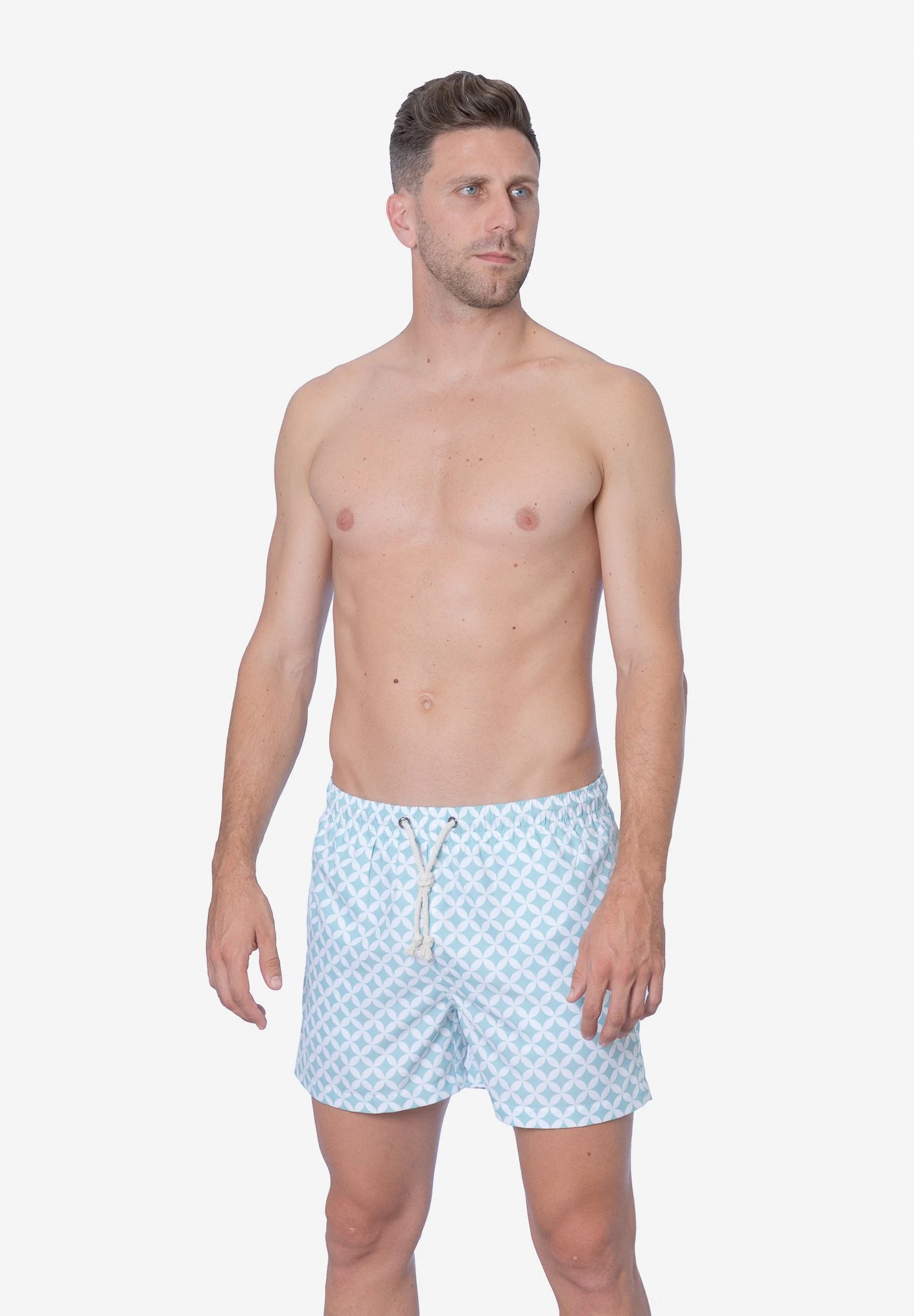 Amalfi - Bañador - Azzurrino E Bianco 1 Amalfi - Bañador - Azzurrino E Bianco