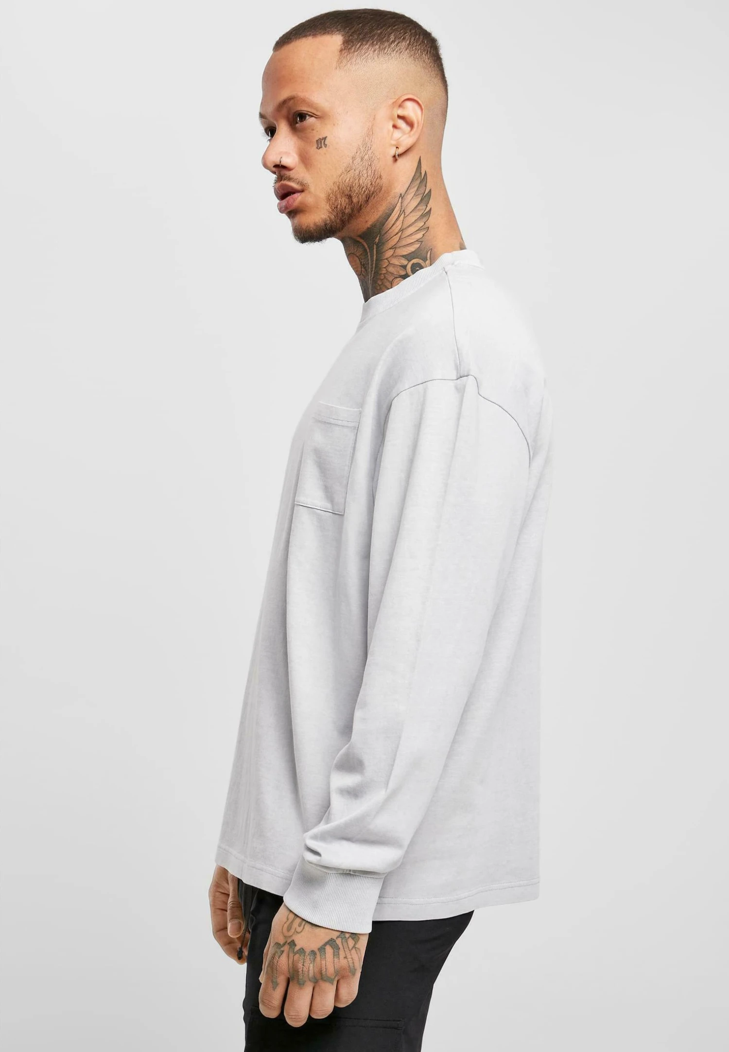 URBAN CLASSICS Pigment Dyed Pocket Longsleeve - Camiseta De Manga Larga - Lightasphalt 5 URBAN CLASSICS Pigment Dyed Pocket Longsleeve - Camiseta De Manga Larga - Lightasphalt - Imagen 5