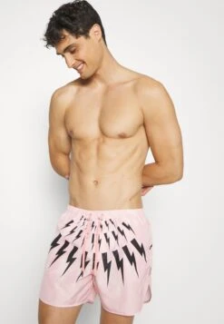 Neil Barrett Slim Double Fairisle Thunderbolt Swim Shorts - Bañador - Rose -Blends Moda Tienda de188cf136d74fab9d9c4c55fbe83f87