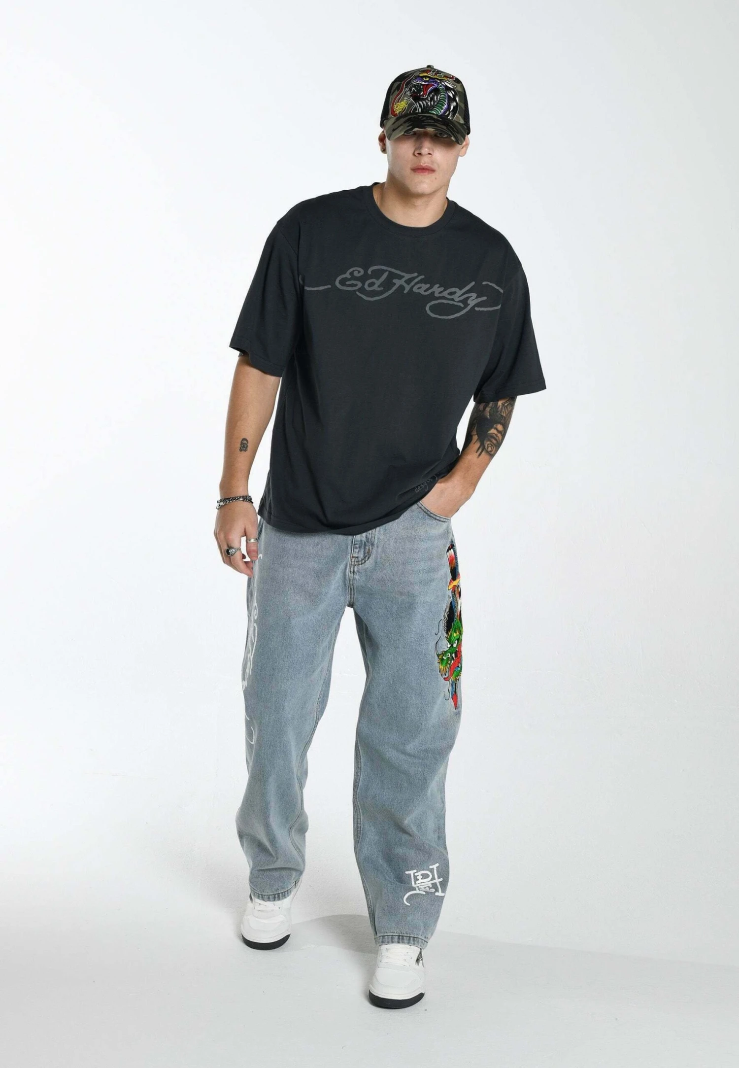 Ed Hardy Skull-Flame- Camiseta Estampada - Black 2 Ed Hardy Skull-Flame- Camiseta Estampada - Black - Imagen 2