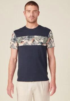 Mit Kurzen Ärmeln - Camiseta Estampada - Bleu