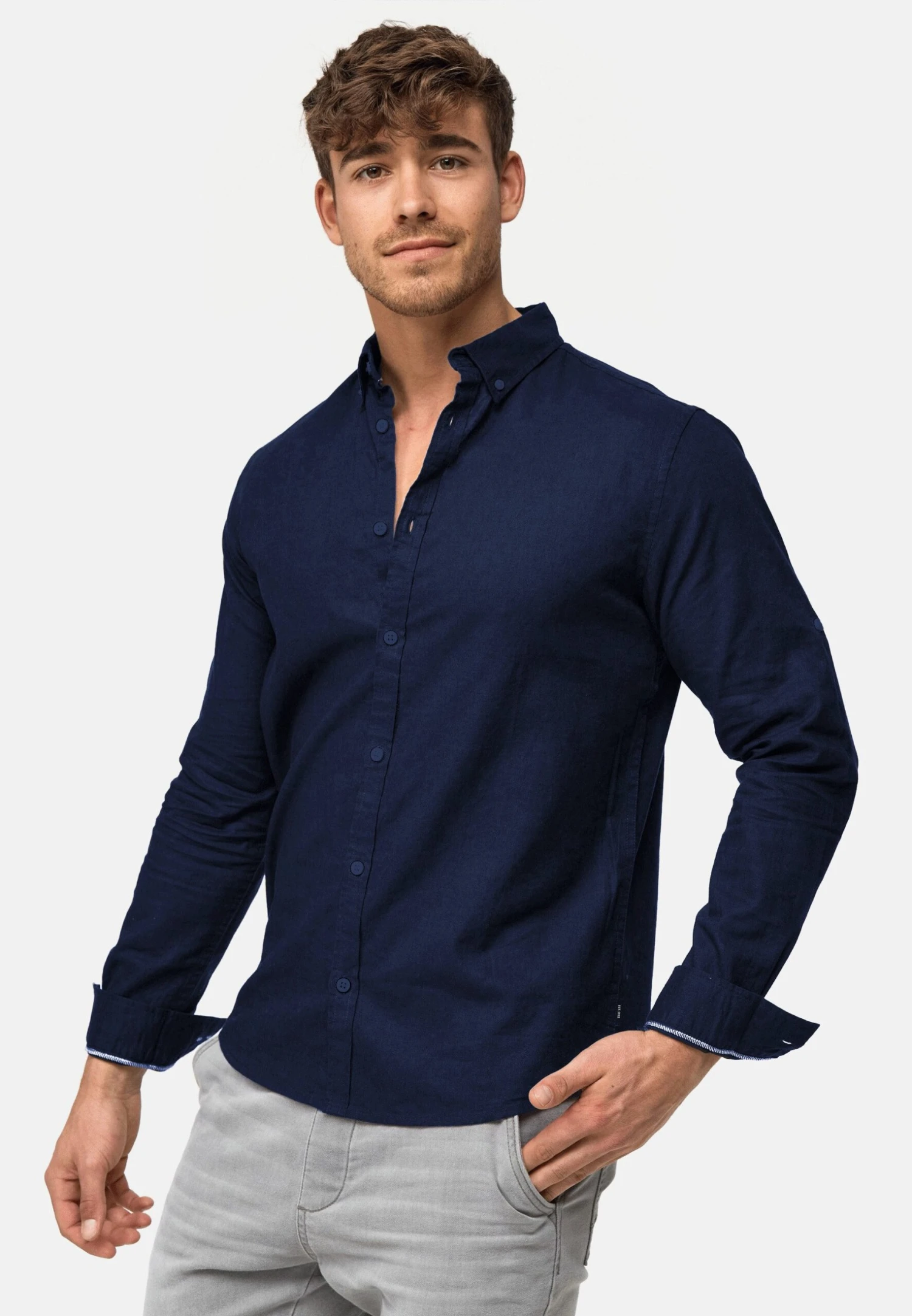 Indicode Jeans Langarm Kepner - Camisa - Navy 3 Indicode Jeans Langarm Kepner - Camisa - Navy - Imagen 3