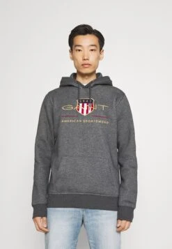 Gant Archive Shield - Jersey Con Capucha - Antracit Melange