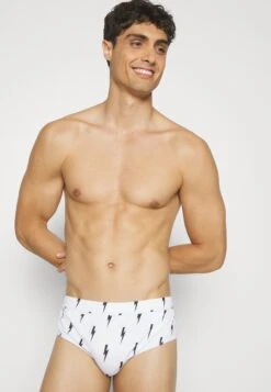 Neil Barrett Thunderbolt - Bañador - Weiß, Schwarz -Blends Moda Tienda f85ff8d02bf7489296682aa4c2dd28ad